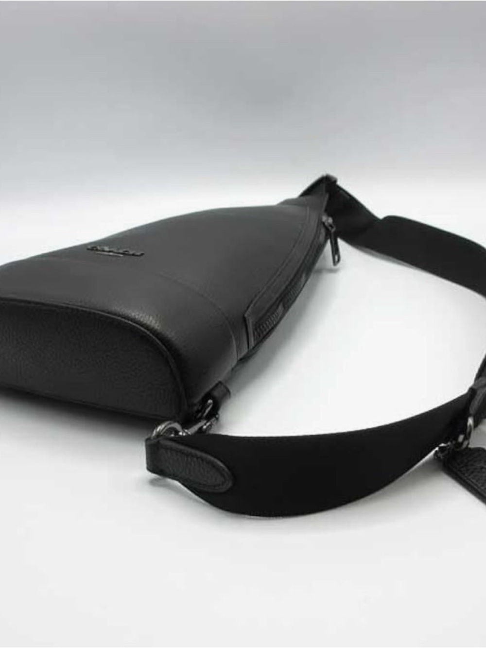 COACH Dominic Black Pebble Leather Sling Bag - Picture 4 of 13